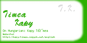timea kapy business card